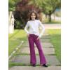 image:imageBIG ELEPHANT Girls Flare Pants with Side Pockets  Casual Bell Bottom Dress Pants for Girls Size 615 YearsDark Purple