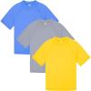image:imageBIG ELEPHANT 3 Pack Kids Short Sleeve Rash Guard Shirt UPF 50 Protection Swimwear Quick Dry Swim TShirts Youth RashguardBlueGrayYellow