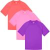 image:imageBIG ELEPHANT 3 Pack Kids Short Sleeve Rash Guard Shirt UPF 50 Protection Swimwear Quick Dry Swim TShirts Youth RashguardPurplePinkCoral Orange