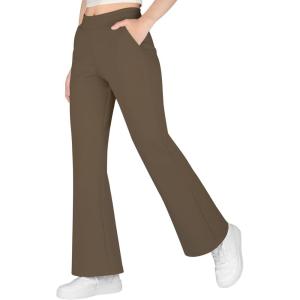 image:imageBIG ELEPHANT Girls Flare Pants with Side Pockets  Casual Bell Bottom Dress Pants for Girls Size 615 YearsBrown
