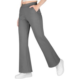 image:imageBIG ELEPHANT Girls Flare Pants with Side Pockets  Casual Bell Bottom Dress Pants for Girls Size 615 YearsDark Gray