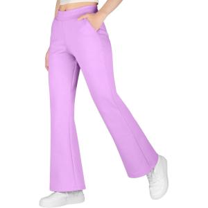 image:imageBIG ELEPHANT Girls Flare Pants with Side Pockets  Casual Bell Bottom Dress Pants for Girls Size 615 YearsPurple