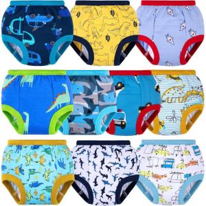 image:imageBIG ELEPHANT Toddler Training Pants Soft Cotton Absorbent Training Underwear for Baby Boys amp GirlsBlue Dinosaur 10 Pack