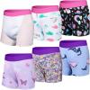 image:imageBIG ELEPHANT 6 Pack Toddler Potty Training Pants for Boys and Girls  100 CottonUnisex Absorbent Boxer StylePurple Flowers