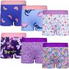 image:imageBIG ELEPHANT Girls Boyshort Panties 6Pack  100 Cotton Boxer Briefs Super Soft amp Breathable Kids UnderwearPurple Flowers