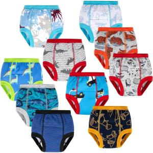 image:imageBIG ELEPHANT 10Pack Baby Potty Training Underwear Soft 100 Cotton Absorbent Training Pants for Boys amp Girls 56YBlue  Red