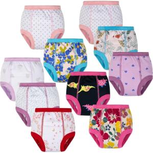 image:imageBIG ELEPHANT 10Pack Baby Potty Training Underwear Soft 100 Cotton Absorbent Training Pants for Boys amp Girls 56YBlue Flowers