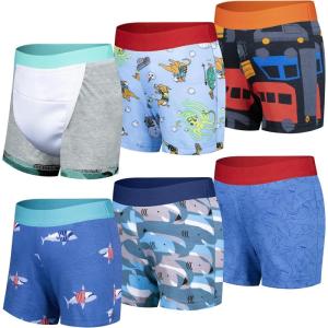 image:imageBIG ELEPHANT 6 Pack Toddler Potty Training Pants for Boys and Girls  100 CottonUnisex Absorbent Boxer StyleBlue Animals