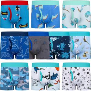 image:imageBIG ELEPHANT Boys Boxer Briefs 10Pack 100 Cotton Toddler amp Big Kids Underwear Soft Breathable Underpants Sizes 4T9YBlue Dinosaur