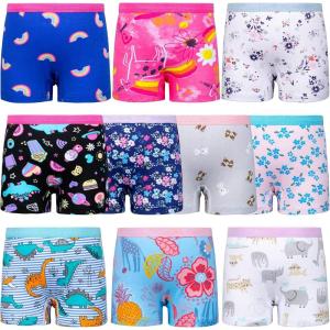 image:imageBIG ELEPHANT Girls Underwear 10 Pack  100 Cotton Boyshort Panties Soft Breathable Toddler Girls Boxer Briefs 3T10YWhite