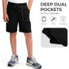 image:imageBIG ELEPHANT Boys Athletic Shorts 3 Pack Cotton Gym Shorts with Pockets Elastic Waist Drawstring for School Sports and PlayBlackLight GrayAqua Blue