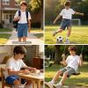 image:imageBIG ELEPHANT Boys Athletic Shorts 3 Pack Cotton Gym Shorts with Pockets Elastic Waist Drawstring for School Sports and PlayDark GrayDark BlueDeep Lichen Green