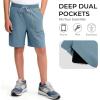 image:imageBIG ELEPHANT Boys Athletic Shorts 3 Pack Cotton Gym Shorts with Pockets Elastic Waist Drawstring for School Sports and PlayRoyal BlueAqua BlueSky Blue