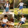 image:imageBIG ELEPHANT Boys Athletic Shorts 3 Pack Cotton Gym Shorts with Pockets Elastic Waist Drawstring for School Sports and PlayRoyal BlueAqua BlueSky Blue