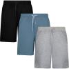 image:imageBIG ELEPHANT Boys Athletic Shorts 3 Pack Cotton Gym Shorts with Pockets Elastic Waist Drawstring for School Sports and PlayBlackLight GrayAqua Blue