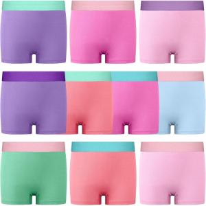image:imageBIG ELEPHANT Girls Underwear 10 Pack  100 Cotton Boyshort Panties Soft Breathable Toddler Girls Boxer Briefs 3T10YPink Purple Pastel Mix