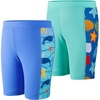 image:imageBIG ELEPHANT Boys Swim Shorts 2Pack QuickDry Stretch Swim Trunks with BuiltIn Liner Athletic Swimwear for Beach amp PoolStarfish ShellShark
