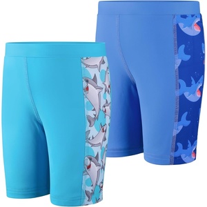 image:imageBIG ELEPHANT Boys Swim Shorts 2Pack QuickDry Stretch Swim Trunks with BuiltIn Liner Athletic Swimwear for Beach amp PoolShark Collection