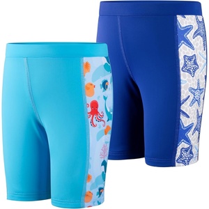 image:imageBIG ELEPHANT Boys Swim Shorts 2Pack QuickDry Stretch Swim Trunks with BuiltIn Liner Athletic Swimwear for Beach amp PoolStarfish Sea Fish
