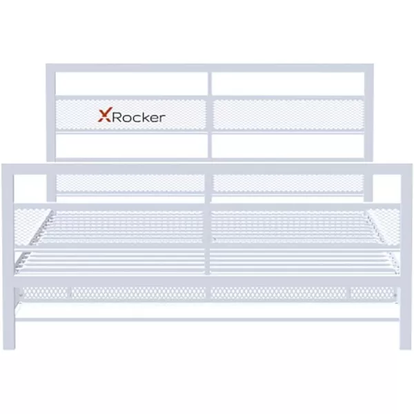 X Rocker Basecamp Gaming Bed, Rotating TV Mount with Vented Console Storage, Metal Mesh Frame, 2111101, 80.63" x 41.3" x 42.8", Twin Size, Black