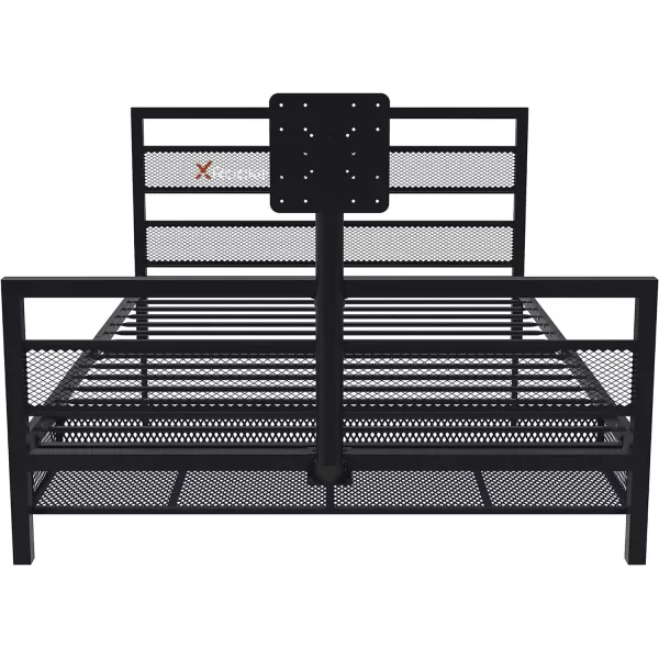 X Rocker Basecamp Gaming Bed, Rotating TV Mount with Vented Console Storage, Metal Mesh Frame, 2111101, 80.63" x 41.3" x 42.8", Twin Size, Black