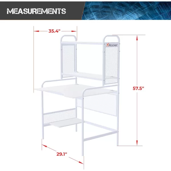 X Rocker Icarus Gaming Desk, with 2 Cable Management Port Holes, Shelf, Steel Frame, 0724401, 35.4" x 29.1" x 57.5", Black