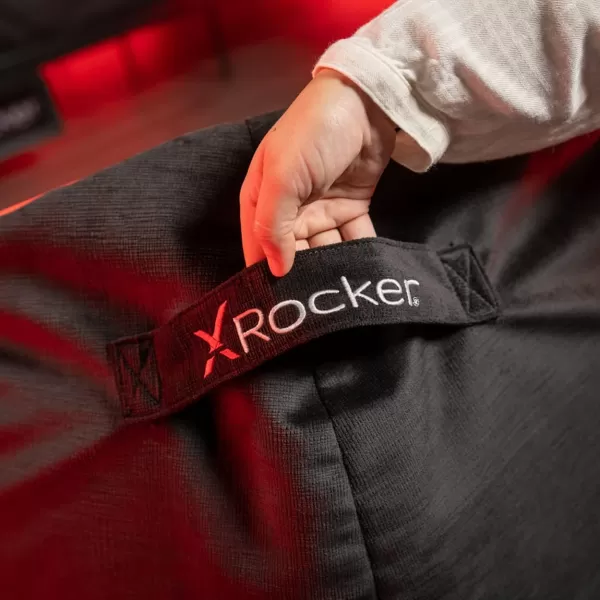 X Rocker Nimbus Gaming Bean Bag Chair, with Sizeable Side Pouch, Lightweight Foam Bead Filling, 9501101, 29" x 29" x 21", Black and Red