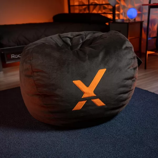 X Rocker Nimbus Gaming Bean Bag Chair, with Sizeable Side Pouch, Lightweight Foam Bead Filling, 9501101, 29" x 29" x 21", Black and Red