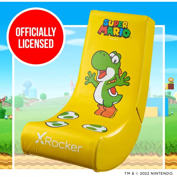 X Rocker Official Super Mario Video Gaming Floor Chair, All-Star Edition Nintendo Collectible, Faux Leather, Foldable, Youth