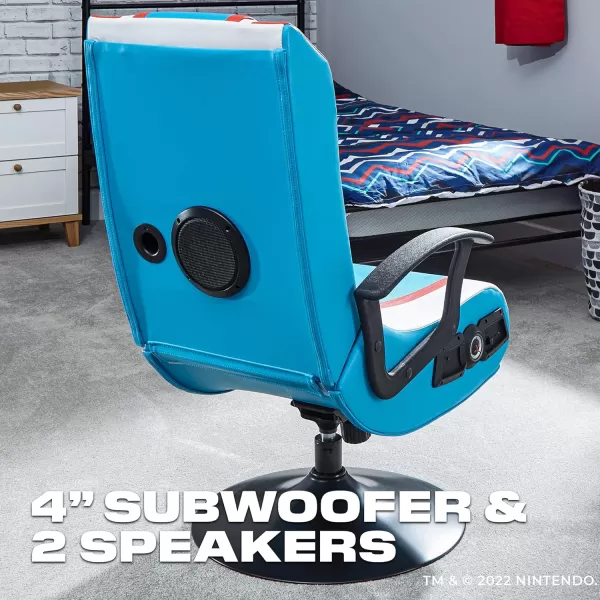 X Rocker Official Super Mario Video Gaming Floor Chair, All-Star Edition Nintendo Collectible, Faux Leather, Foldable, Youth