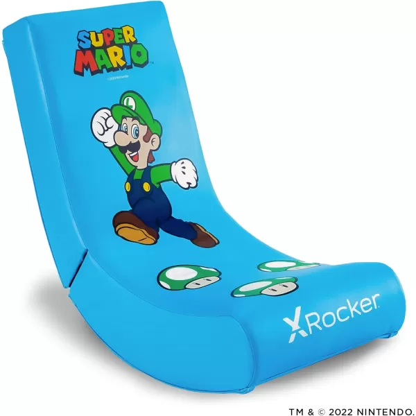 X Rocker Official Super Mario Video Gaming Floor Chair, All-Star Edition Nintendo Collectible, Faux Leather, Foldable, Youth