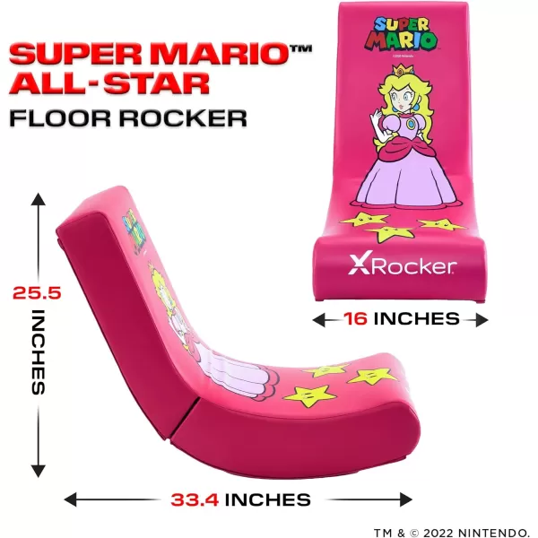 X Rocker Official Super Mario Video Gaming Floor Chair, All-Star Edition Nintendo Collectible, Faux Leather, Foldable, Youth