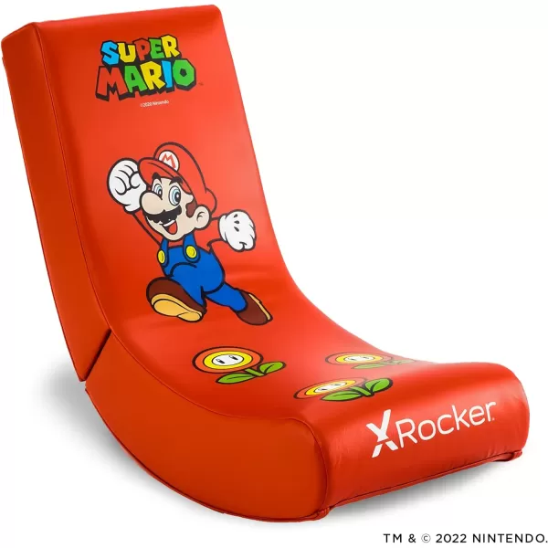 X Rocker Official Super Mario Video Gaming Floor Chair, All-Star Edition Nintendo Collectible, Faux Leather, Foldable, Youth