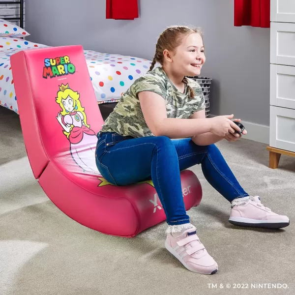 X Rocker Official Super Mario Video Gaming Floor Chair, All-Star Edition Nintendo Collectible, Faux Leather, Foldable, Youth