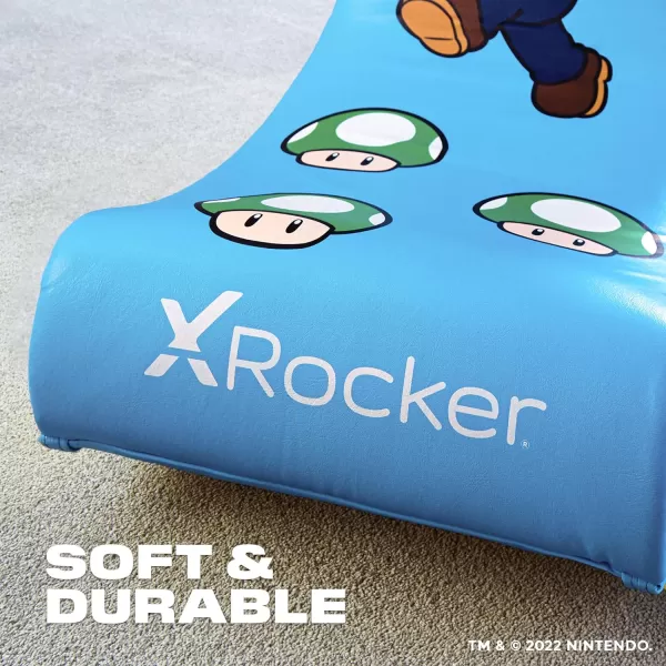 X Rocker Official Super Mario Video Gaming Floor Chair, All-Star Edition Nintendo Collectible, Faux Leather, Foldable, Youth