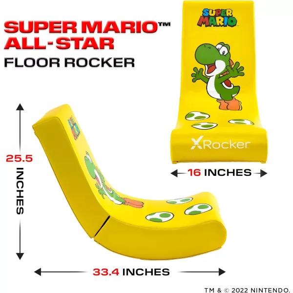 X Rocker Official Super Mario Video Gaming Floor Chair, All-Star Edition Nintendo Collectible, Faux Leather, Foldable, Youth