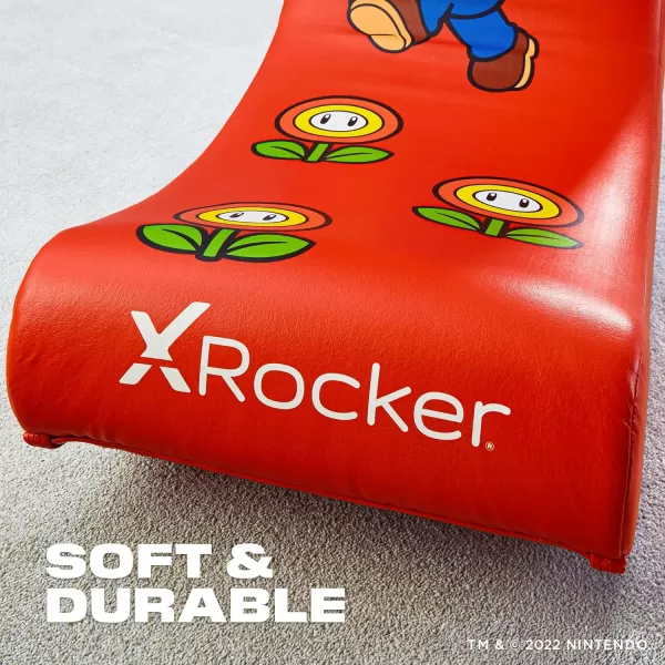 X Rocker Official Super Mario Video Gaming Floor Chair, All-Star Edition Nintendo Collectible, Faux Leather, Foldable, Youth