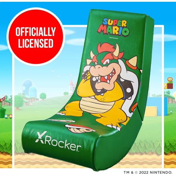 X Rocker Official Super Mario Video Gaming Floor Chair, All-Star Edition Nintendo Collectible, Faux Leather, Foldable, Youth
