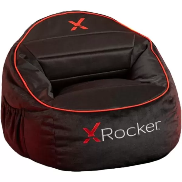 X Rocker Nimbus Gaming Bean Bag Chair, with Sizeable Side Pouch, Lightweight Foam Bead Filling, 9501101, 29" x 29" x 21", Black and Red