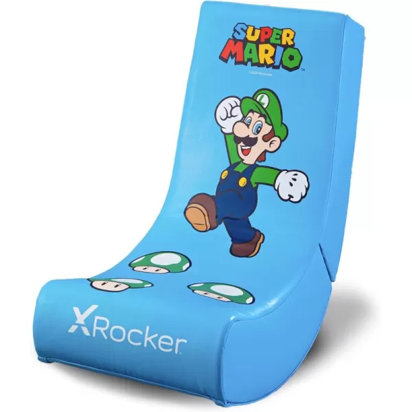 X Rocker Official Super Mario Video Gaming Floor Chair, All-Star Edition Nintendo Collectible, Faux Leather, Foldable, Youth