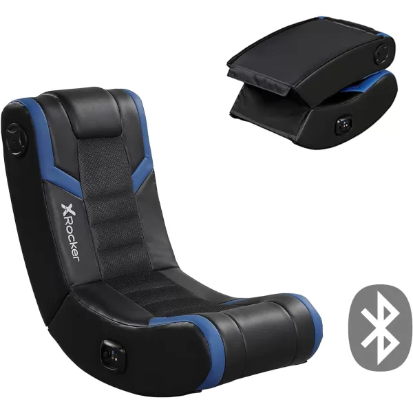 X Rocker Eclipse Video Gaming Floor Chair, Headrest Mounted Speakers, 2.0 Bluetooth, Wireless, 5111801, 31" x 28" x 17", Amazon Exclusive, Black and Red