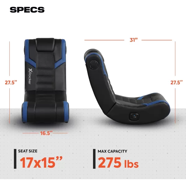 X Rocker Eclipse Video Gaming Floor Chair, Headrest Mounted Speakers, 2.0 Bluetooth, Wireless, 5111801, 31" x 28" x 17", Amazon Exclusive, Black and Red