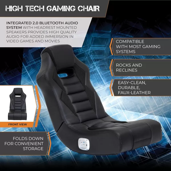 X Rocker Flash Audio Floor Gaming Chair, Wired with LED Lights, Neo Fiber, Foldable, 5113501, 30.5" x 17.5" x 26.6", Red, Black, and Gray