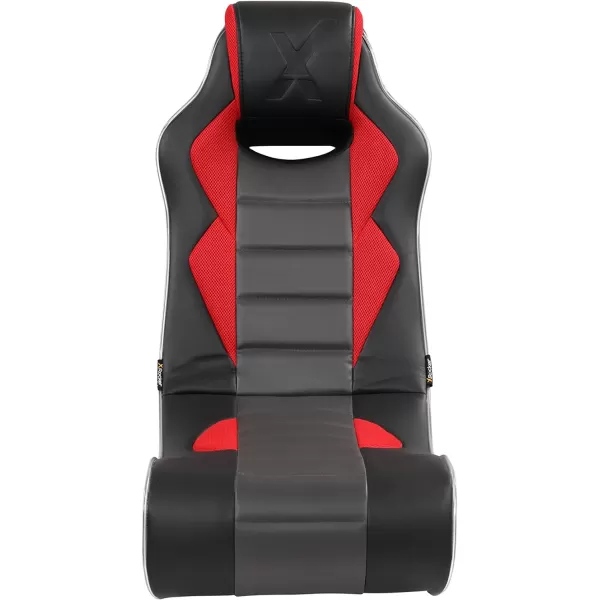 X Rocker Flash Audio Floor Gaming Chair, Wired with LED Lights, Neo Fiber, Foldable, 5113501, 30.5" x 17.5" x 26.6", Red, Black, and Gray