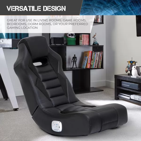 X Rocker Flash Audio Floor Gaming Chair, Wired with LED Lights, Neo Fiber, Foldable, 5113501, 30.5" x 17.5" x 26.6", Red, Black, and Gray
