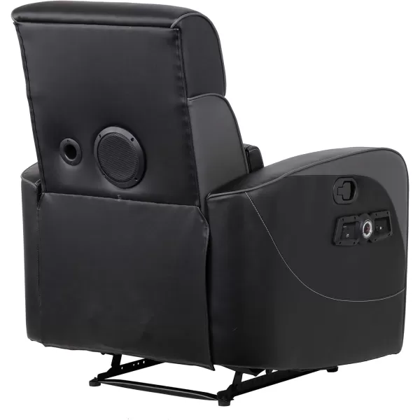 X Rocker Gamma Recliner Gaming Chair, 2.1 Bluetooth Audio System, Headrest Mounted Speakers, Built-in Footrest and Cupholder, 718001, 34.84" x 39.37" x 30.31", Black