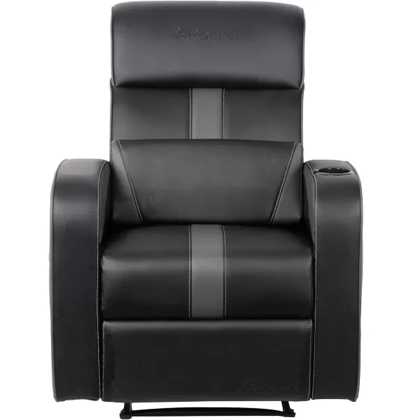 X Rocker Gamma Recliner Gaming Chair, 2.1 Bluetooth Audio System, Headrest Mounted Speakers, Built-in Footrest and Cupholder, 718001, 34.84" x 39.37" x 30.31", Black