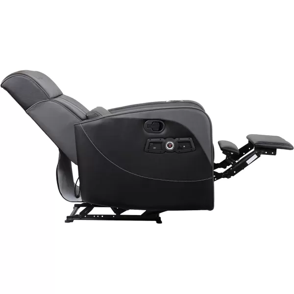 X Rocker Gamma Recliner Gaming Chair, 2.1 Bluetooth Audio System, Headrest Mounted Speakers, Built-in Footrest and Cupholder, 718001, 34.84" x 39.37" x 30.31", Black