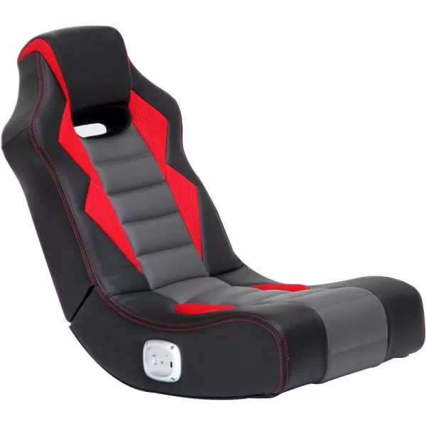 X Rocker Flash Audio Floor Gaming Chair, Wired with LED Lights, Neo Fiber, Foldable, 5113501, 30.5" x 17.5" x 26.6", Red, Black, and Gray