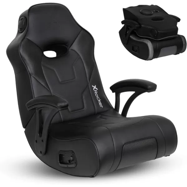 X Rocker G-Force Floor Gaming Chair, RGB Wired Audio with Subwoofer, Neo Motion, Foldable, Padded Armrest, 5113701, 36.42" x 25.4" x 32.5", Black